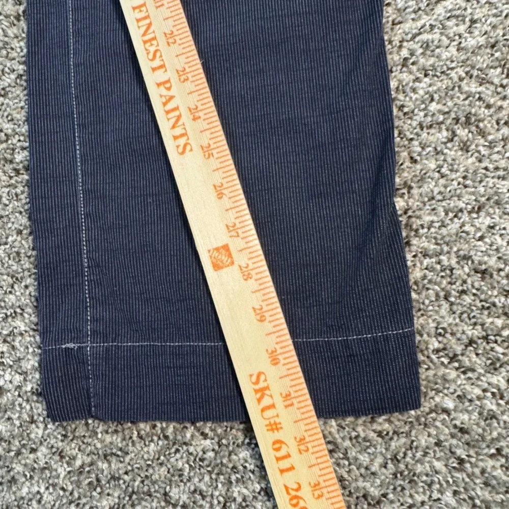 Banana Republic Mens 34x32 Straight Fit Navy Micro Stripe Cotton Chino Pants - Picture 8 of 10